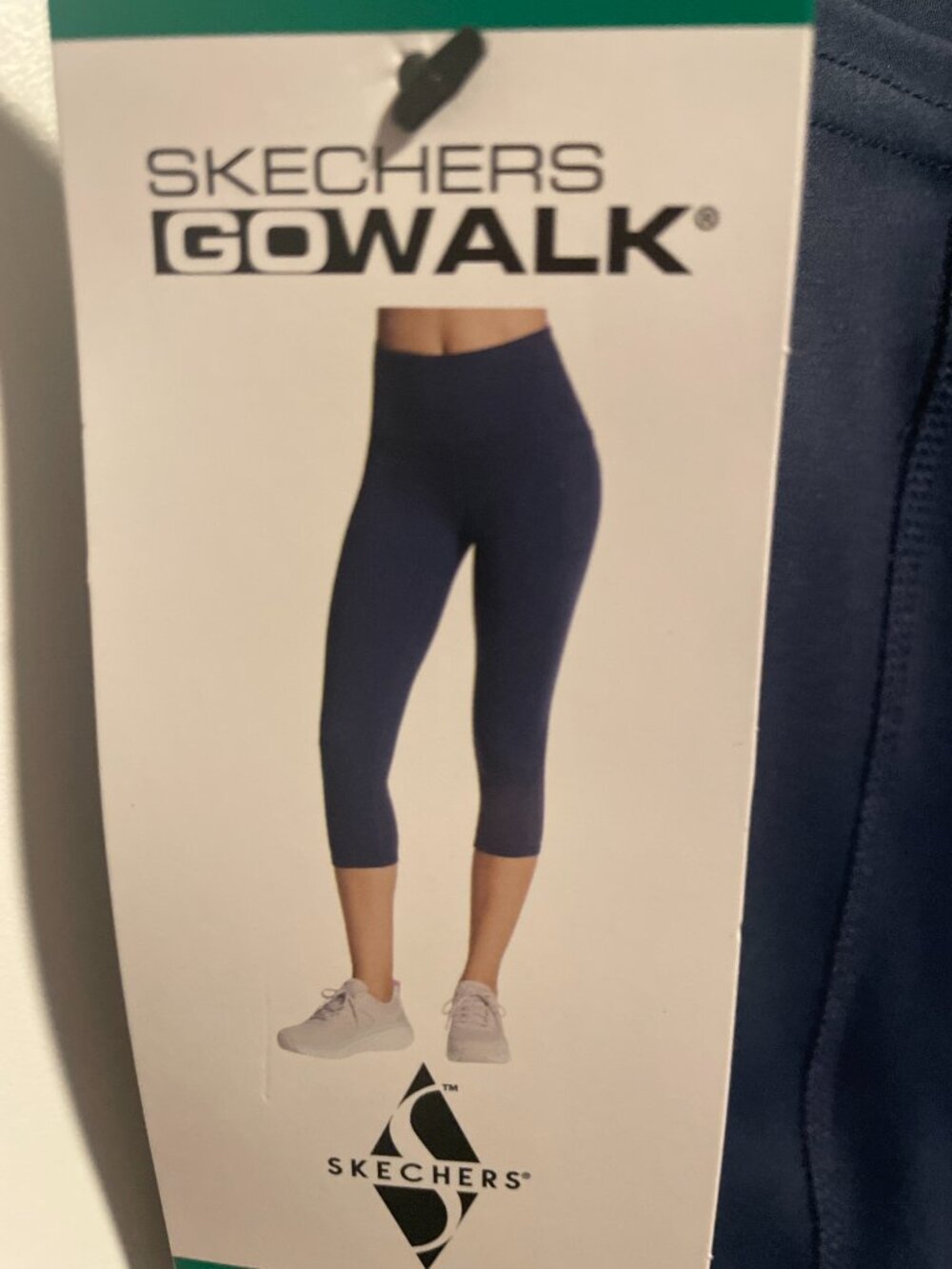 Skechers GO WALK Womens Capri Leggings Navy XL Pockets 4 Way Stretch NEW